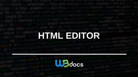 w3c html editor|W3docs online HTML Editor.